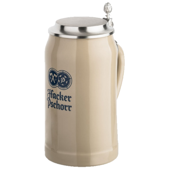Hacker-Pschorr stone jug with tin lid 1.0 liter