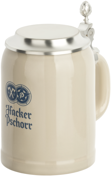 Hacker-Pschorr stone jug with tin lid 0,5 liter